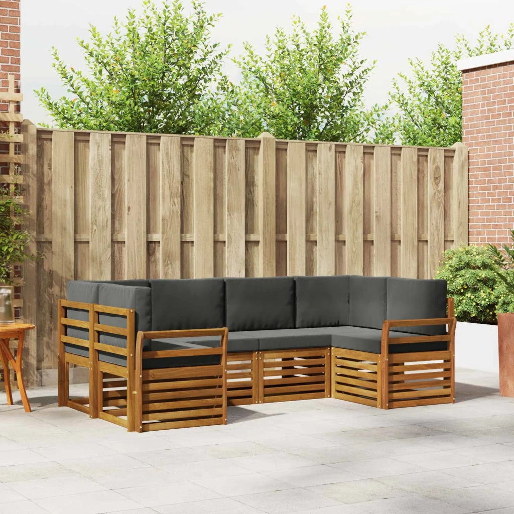 Set divano sezionale con cuscino 6 pcs Naturale e Antracite