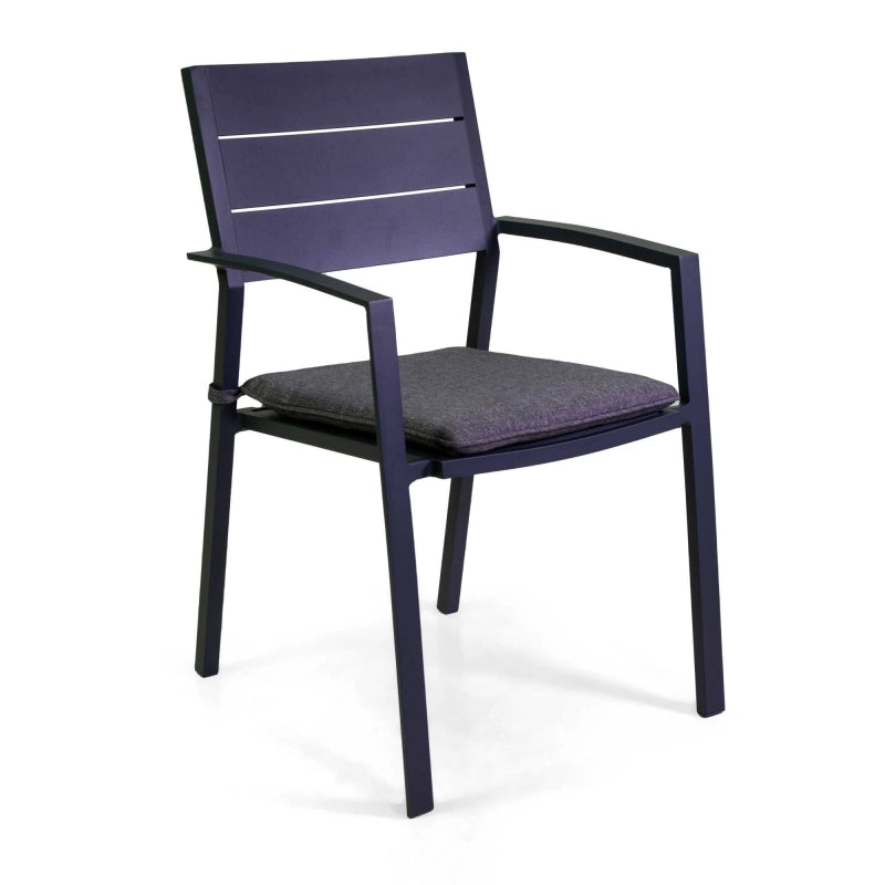 Poltrona alluminio Salomon antracite con cuscino cm 55x60h89