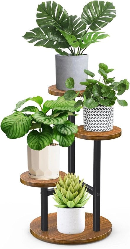 Scaffalature per piante angolari con più livelli con 3 livelli alta base per piante scaffalatura per vasi per giardino/soggiorno esterno/indoor