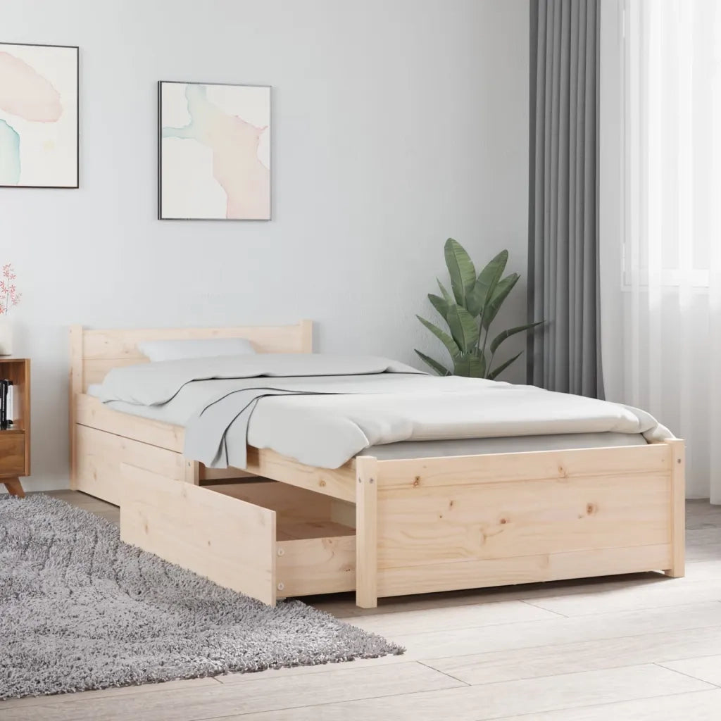 Letto singolo | Letto per adulti | Giroletto con Cassetti 75x190 cm Small Single