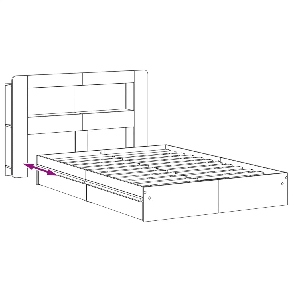 Telaio del letto con storage Sonoma grigio 140 x 200 cm 3433662
