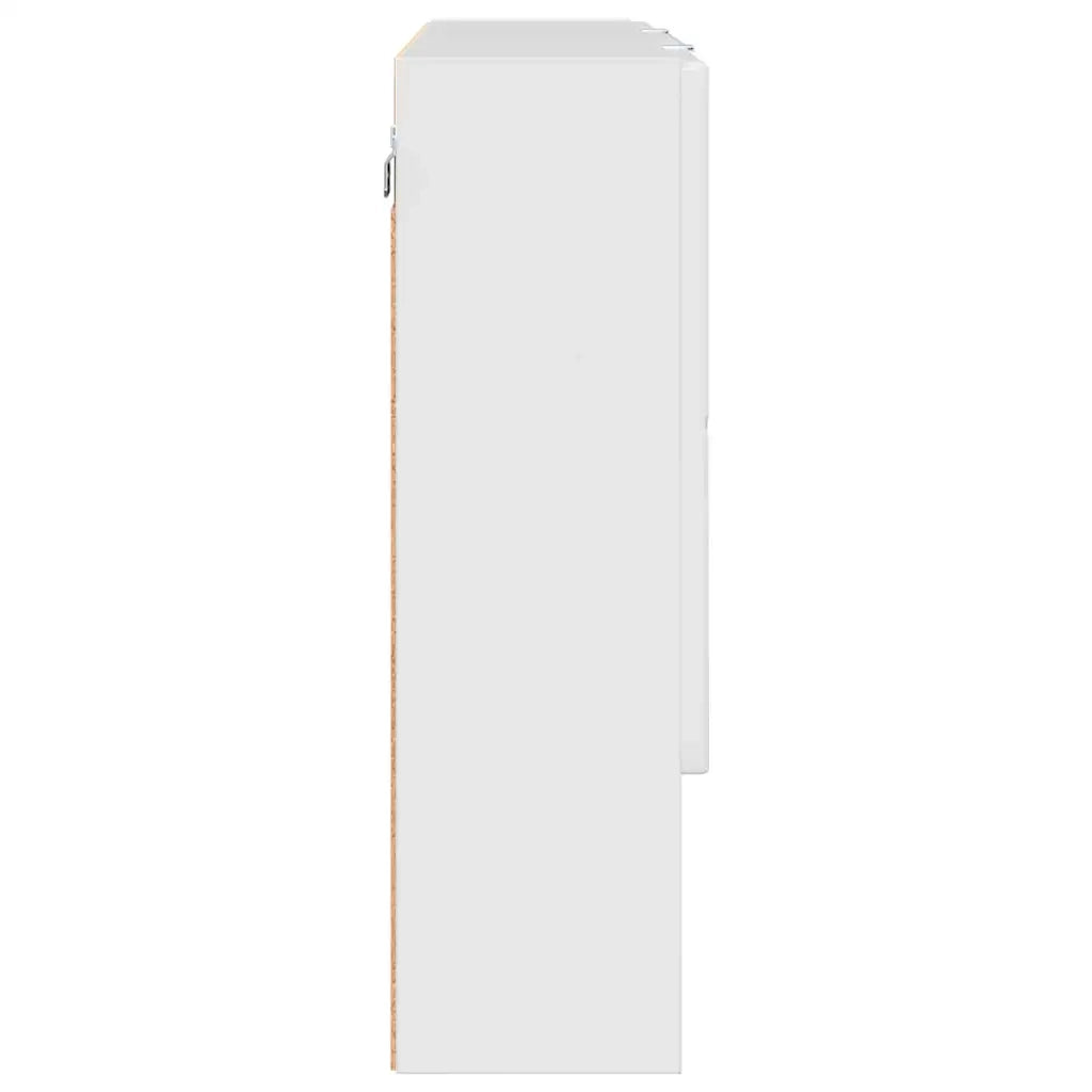 Mobiletto per specchio con porta Bianco Lucido 80 x 17 x 55 cm 883358