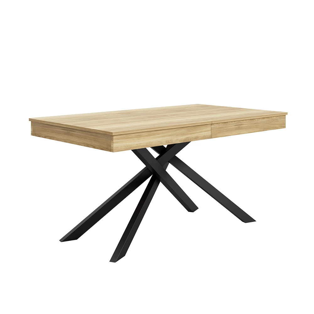 Tavolo Estensibile Xylo 140/180x80cm - Quercia e Piedi Metallici