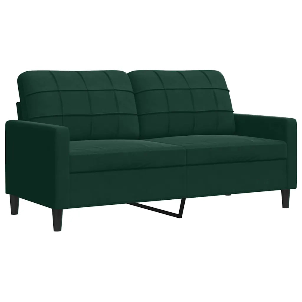 Set di Divani 4 pz con Cuscini Verde scuro in Velluto