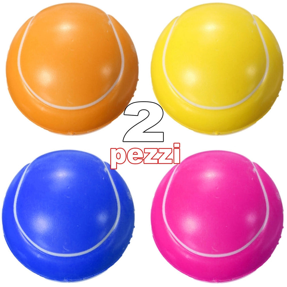 Trade Shop - 2 Giocattolo Pallina Gomma Suono Resistente Da Masticare Per Cani Animali -