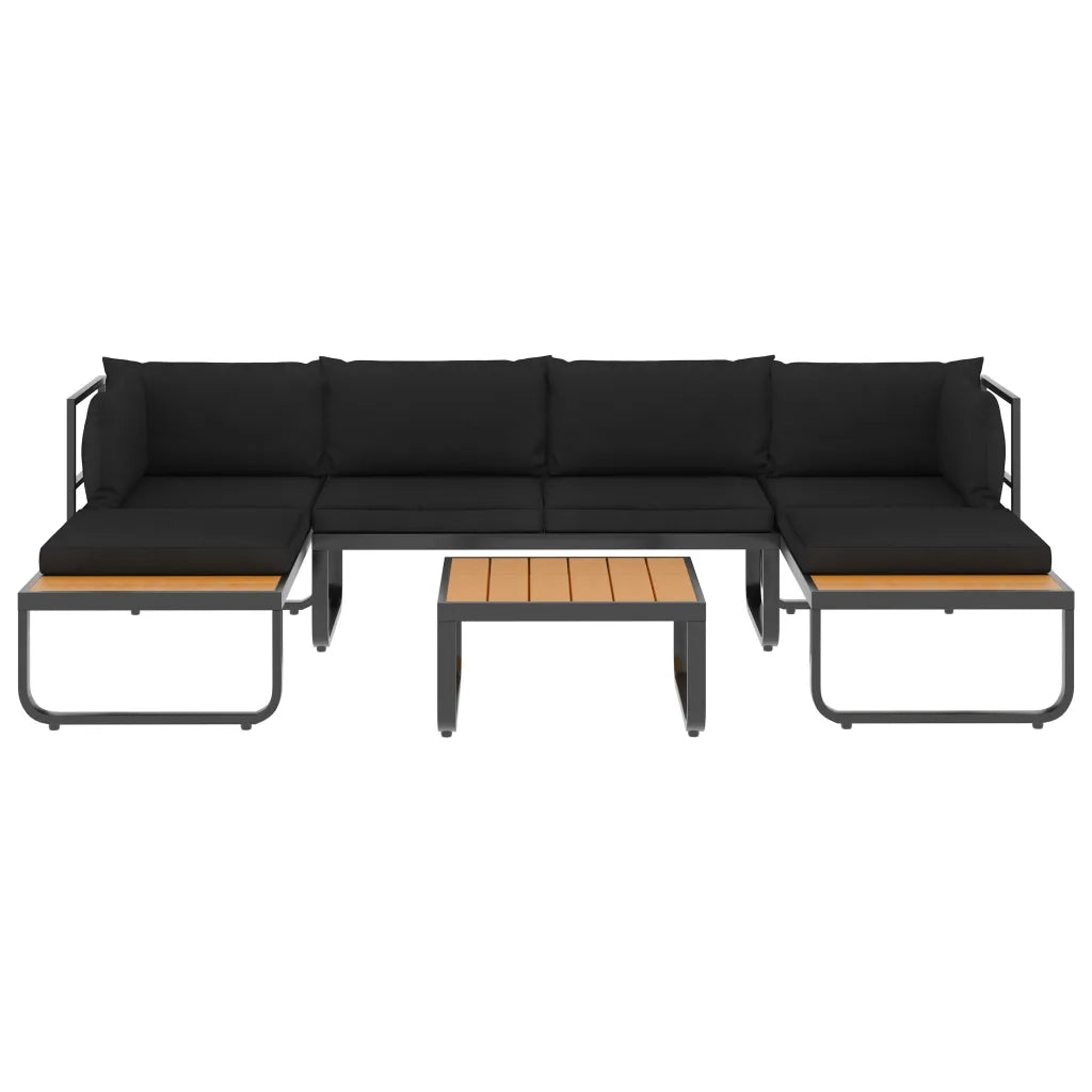 Set Divano da Giardino 4 pz ad Angolo Cuscini in Alluminio WPCcod mxl 70933