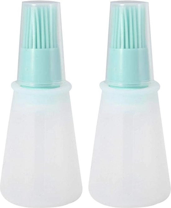 Assestamine di silicone per bottiglie di miele - Strumenti da cucina - Resistente a temperature elevate - Bastabürste per griglia - 2 pezzi - Verde