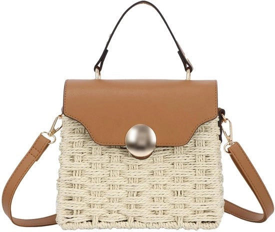Borsa da spiaggia per donna - borsa da spiaggia a mano intrecciata