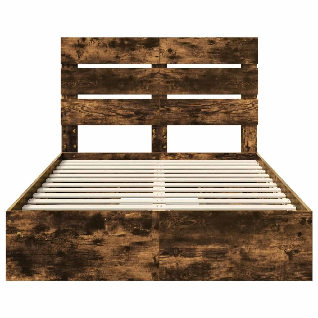 Letto con Contenitore con testiera Rovere fumé 120 x 190 cm 3411916