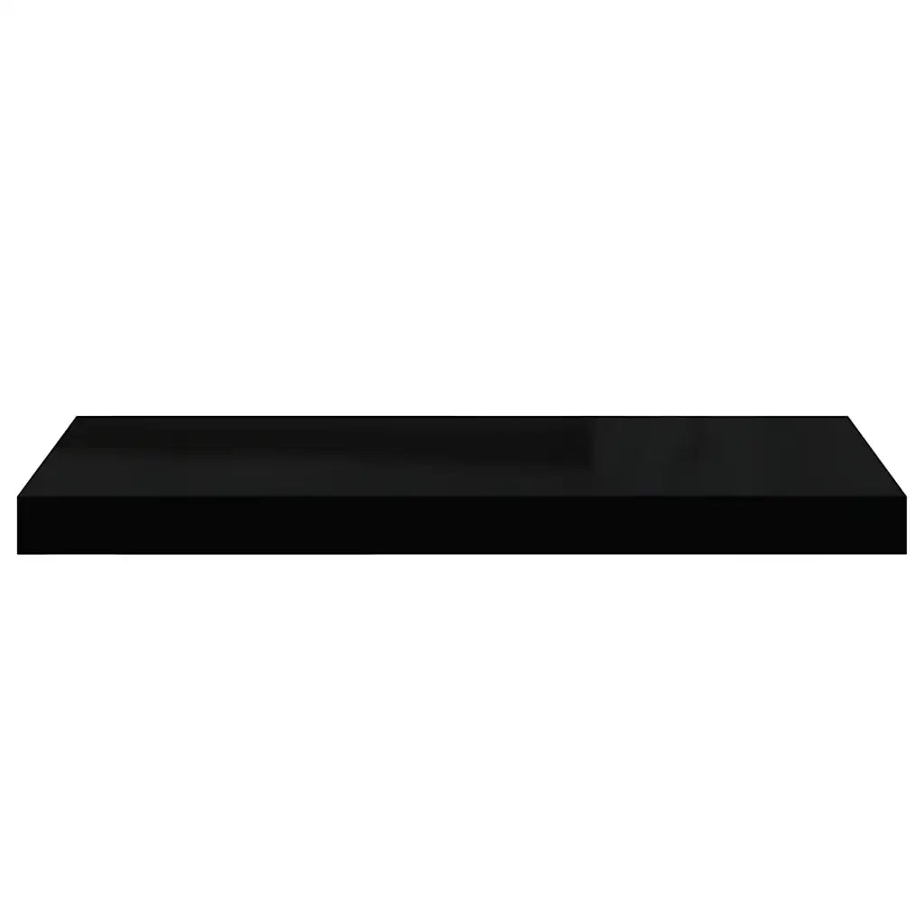 Scaffale a Parete Nero Lucido 60x23,5x3,8 cm in MDF 323769