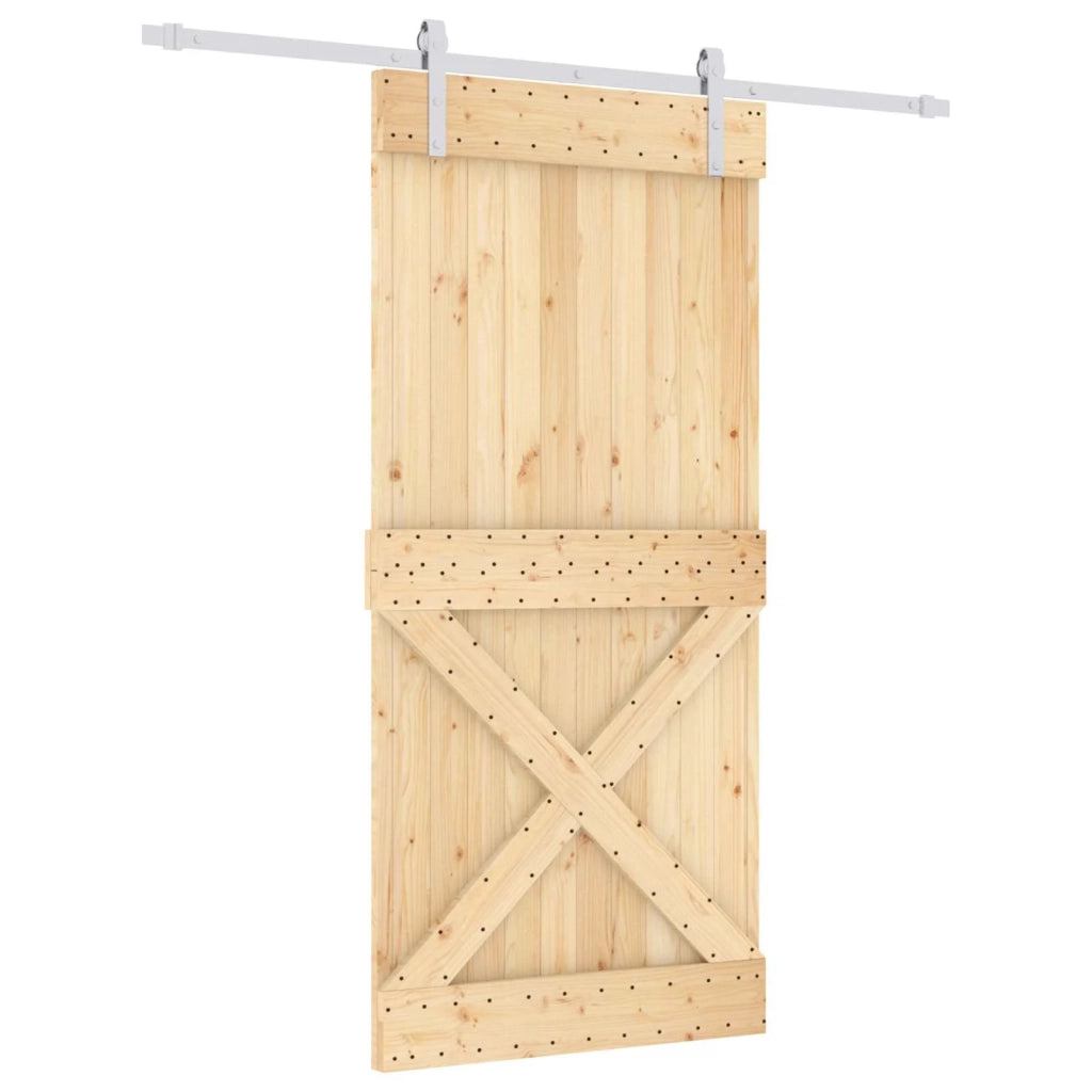 Porta scorrevole Naturale e Bianco 95 x 210 cm 3444967