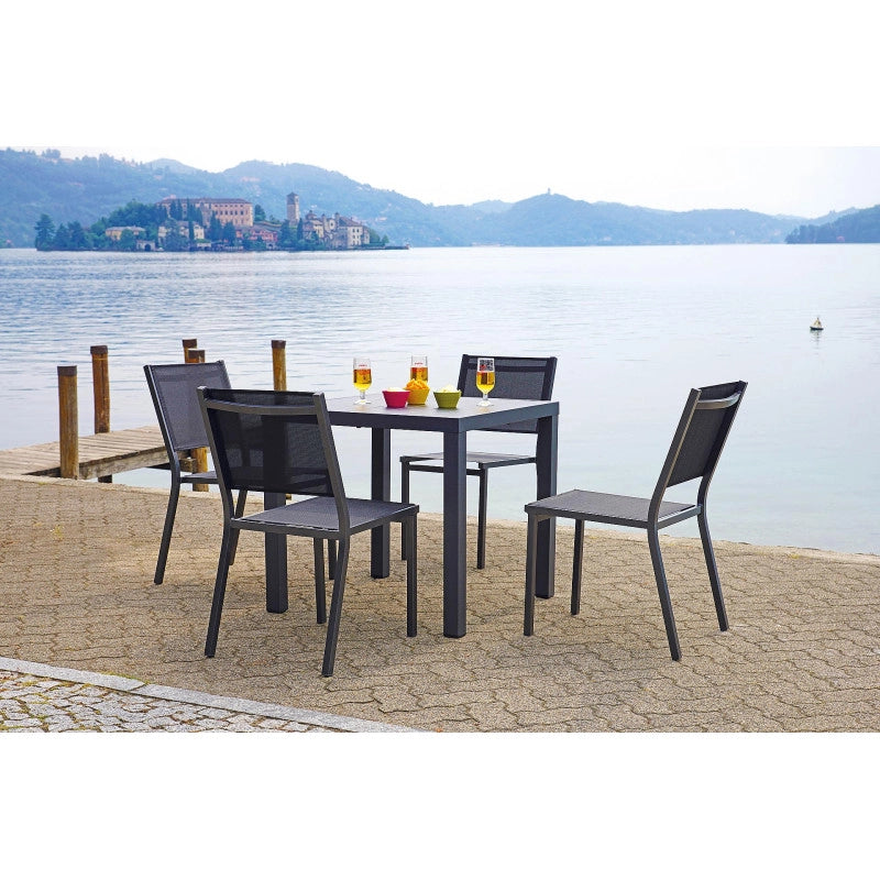 Tavolo San Vincenzo antracite 80x80 cm Moia