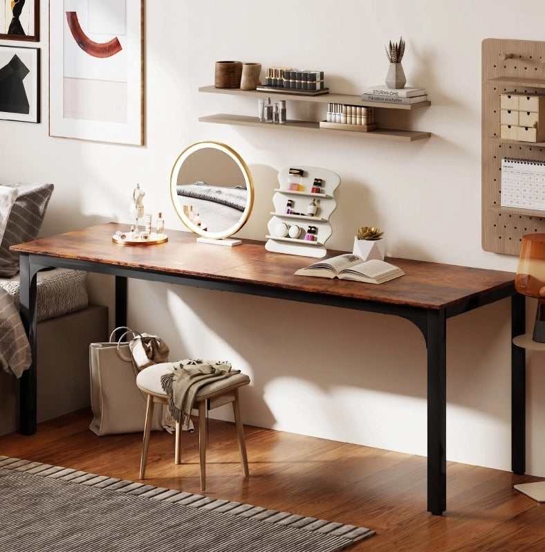 Scrivania per computer 200x60x75 cm con ampia superficie; legno; marrone rustico