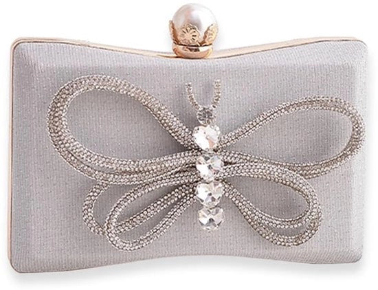 Borsa da sera per donne con strass e diamanti, clutch bag con pailletten, piccola tasca con catena, schoudertas elegante per matrimoni in bianco