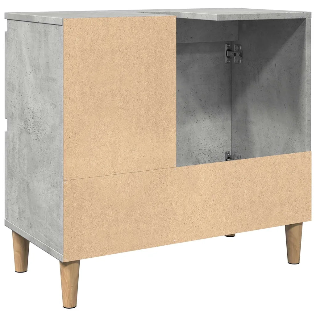 Mobile Lavabo da Bagno-Armadietto da bagno Grigio Rovere 65x33x60 cm in Truciolato