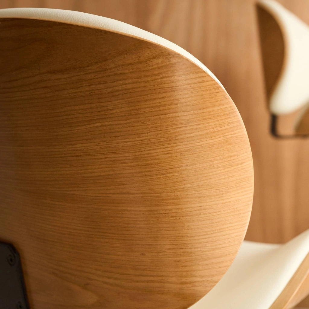 Set di 2 sgabelli da bar regolabile decorazione legno curvato e