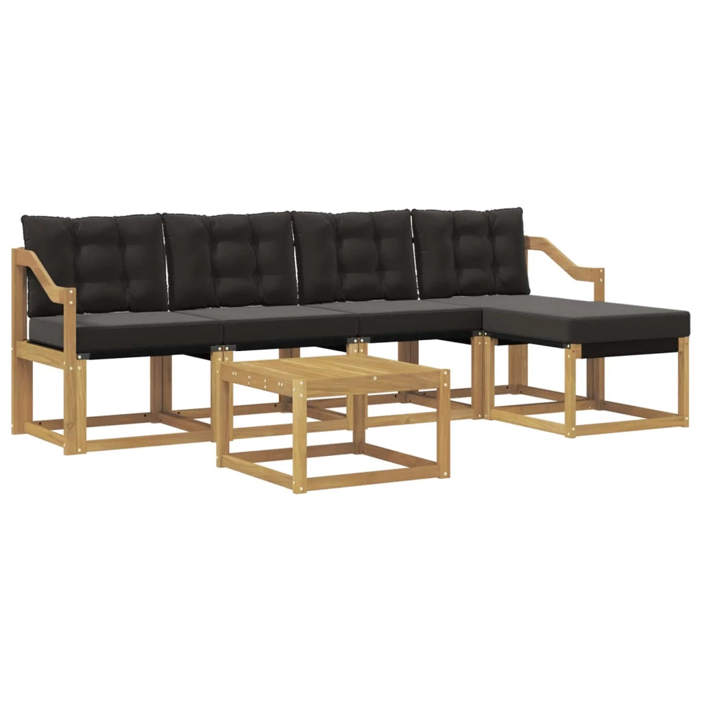 Set di divani da esterno 6 pz Bianco e Nero 3389414