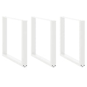 Set di 3 gambe robuste per tavolo da pranzo a forma di U 90 x 73 cm con piedini regolabili design moderno acciaio bianco 02_0057449