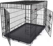 Recinzione per cani - 2 Porte - XXL - Materiale di alta qualità - Progetto di seconda porta - Facile da ripiegare - Buon lavoro artigianale - Base rimovibile - Materiale IJzerdraad-ABS Kunststof - Nero - 122 x 81 x 76 cm (L x H x P)