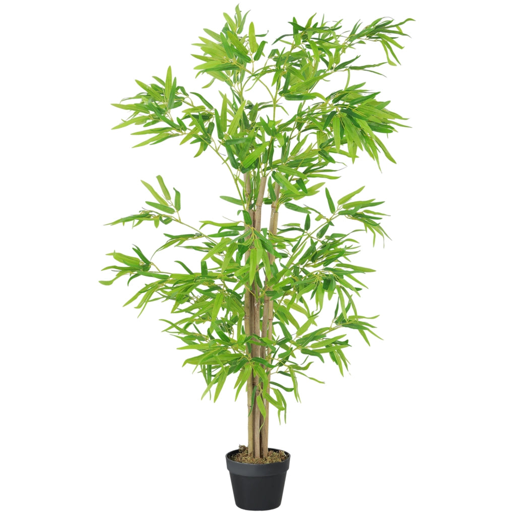 Bambù artificiale alto 150 cm con vaso in plastica, pianta decorativa realistica per interno ed esterno