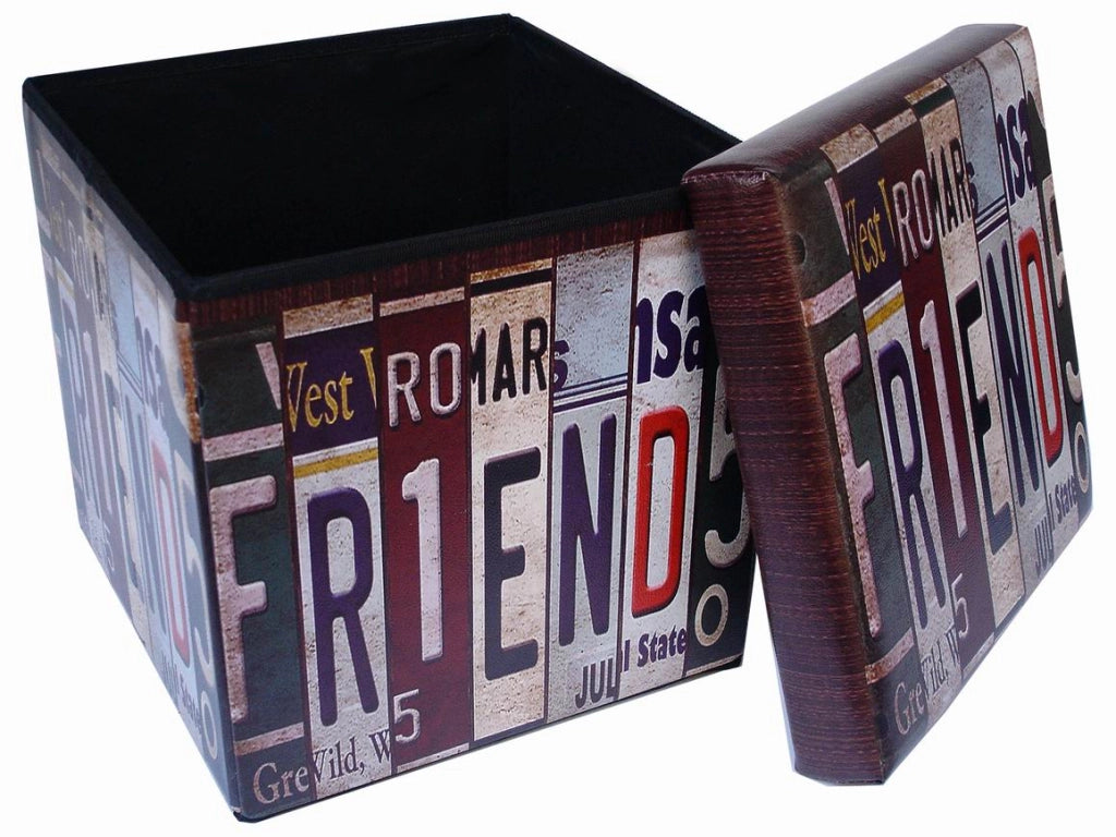 Biscottini Pouf friends contenitore richiudibile in ecopelle Praticissimo 32x32x32