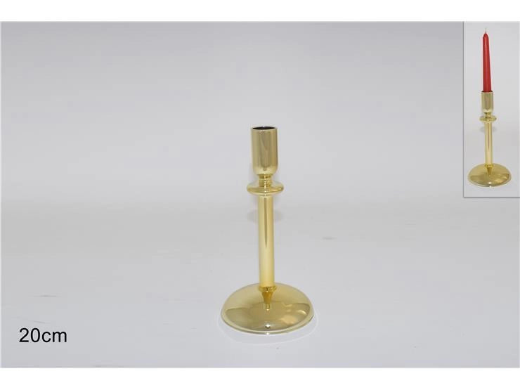 Portacandela Candeliere in Vetro 1 Posto Oro 20 cm