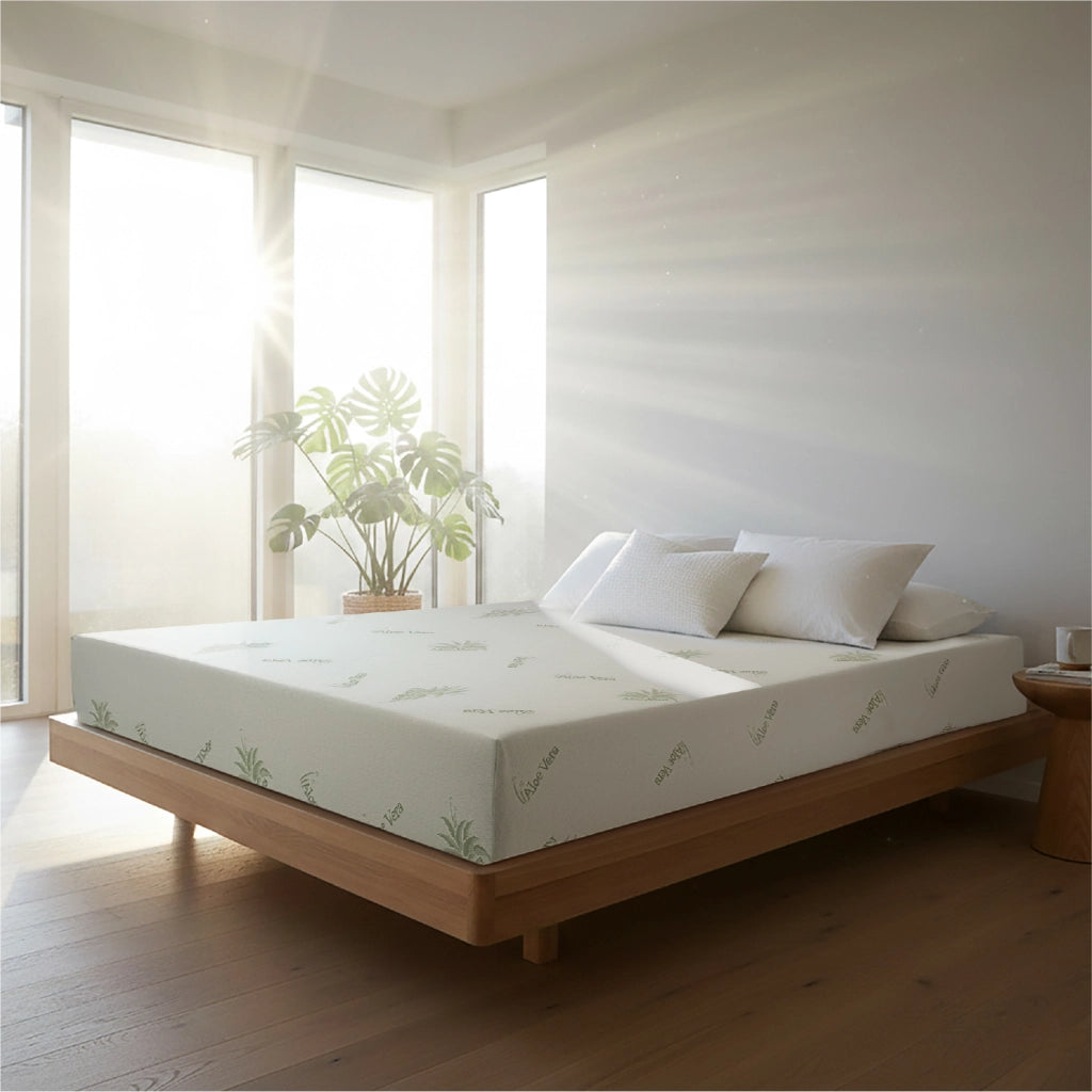 Coprimaterasso Aloe Vera Antiacaro Traspirante in Poliestere 180 GSM con Angoli 27 cm  – Singolo, Piazza e Mezza, Matrimoniale  Matrimoniale