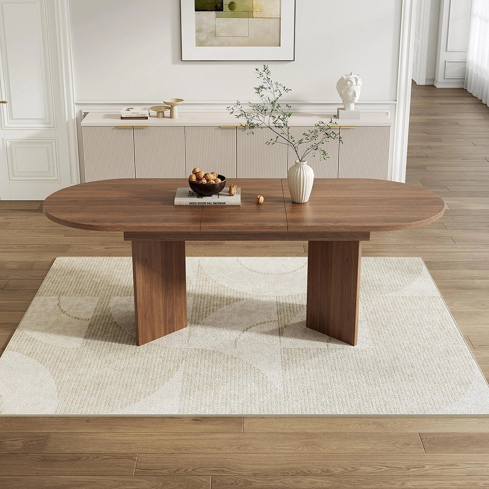 Tavolo allungabile per 6-8 persone - Xylo - 140/180x90 cm - Noce - Bordo arrotondato, piano spesso