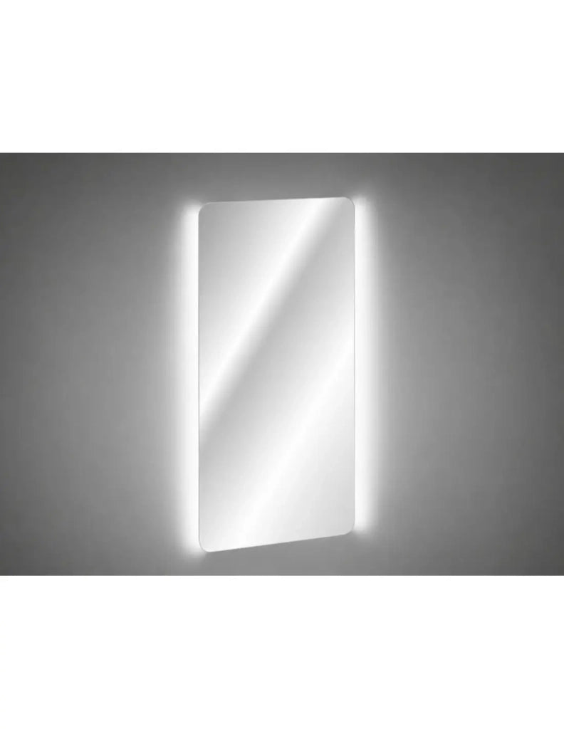 Specchio da bagno rettangolare 40 x 80 cm con angoli arrotondati e LED IP44