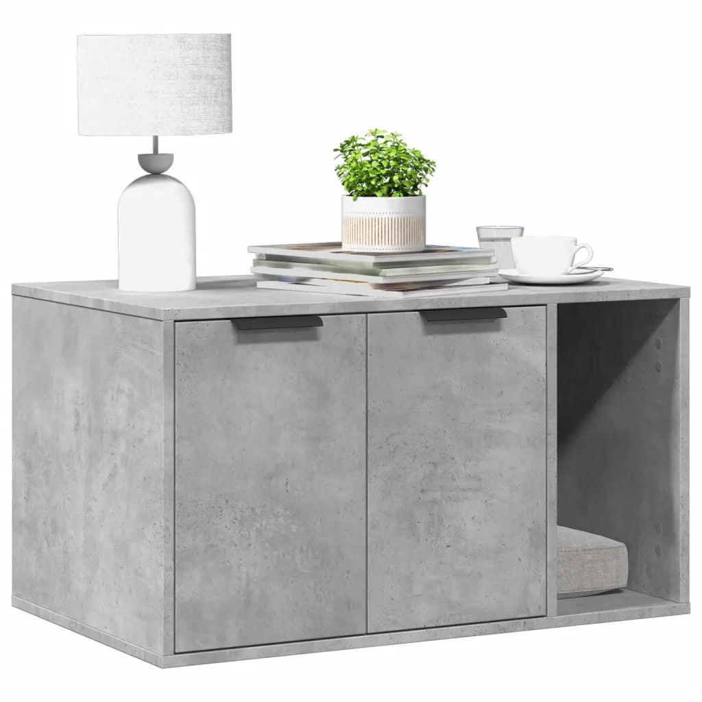 Recinto Lettiera Gatti Grigio Cemento 60x40x40 cm in Truciolato 857736