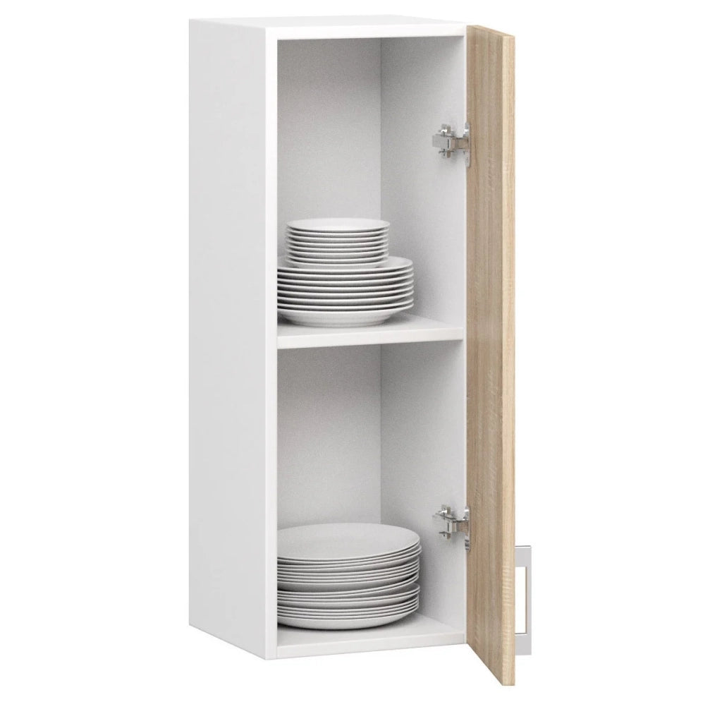 Mobile da cucina pensile sistema AKORD LIMA Bianco 30 cm 1 anta inserto frontale Sonoma Quercia 30x30,5x72 cm