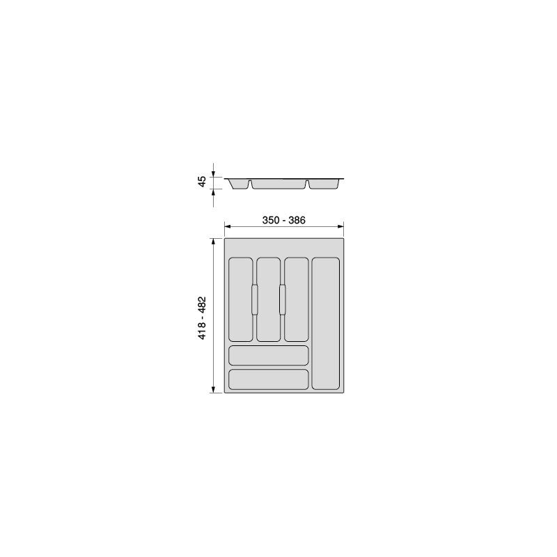 Contenitori per cassetti da cucina Recycle con coperchio anti-odore, Altezza 266, 1x15 lt, 2x7 lt, Grigio antracite Te..