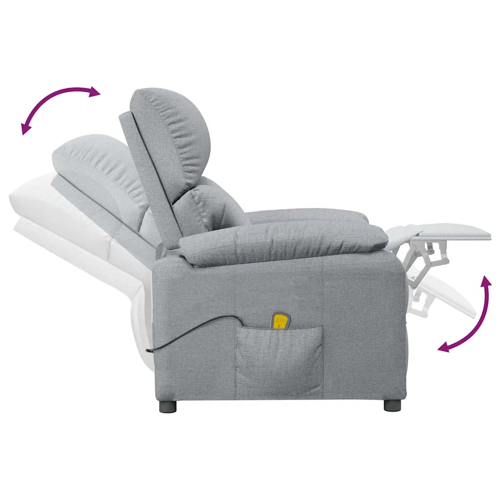 Divano Sedia-Poltrona Massaggiante in Tessuto Grigio Chiaro 755580