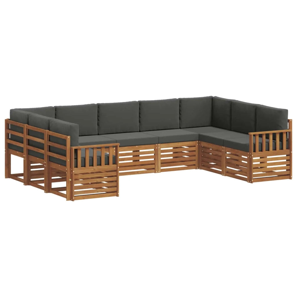Set divano sezionale con cuscino 9 pcs Naturale e Antracite 3375472