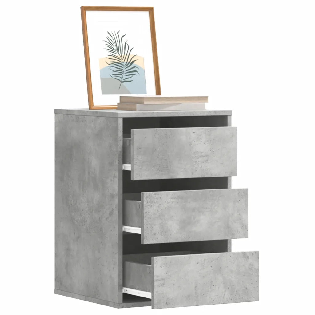 Cassettiera Angolo Grigio Cemento 40x41x58cm Legno Multistrato