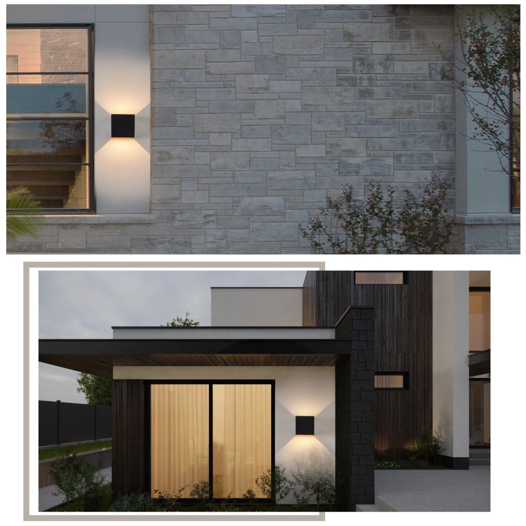 ZMH Applique a LED Applique da parete per interni 2ER 5W IP65 Bianco caldo per esterni per corridoio