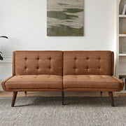 Divano letto futon pieghevole - Xylo - 146 cm - Marrone - Schienale regolabile in 5 posizioni