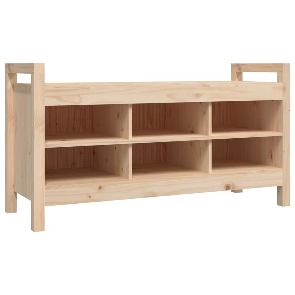 Panca da ingresso 110 x 40 x 60 cm in legno massello di pino 02_0011028