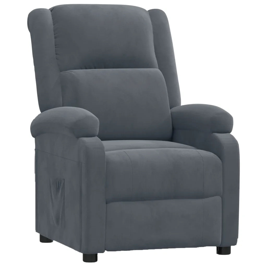 Poltrona Reclinabile Grigio Scuro in Velluto 342400