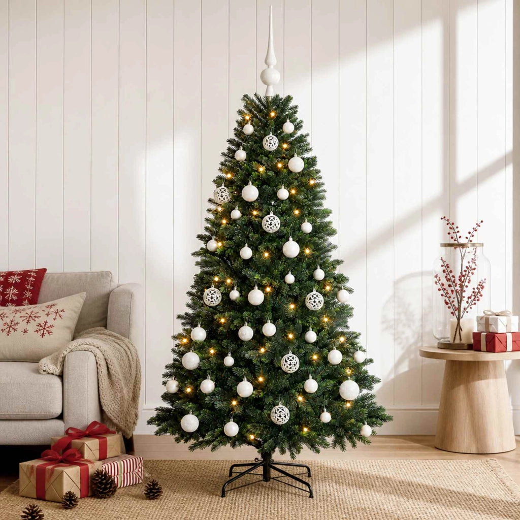 Albero di Natale Artificiale con Palline 150 cm 150 LED 3466076