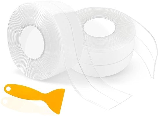 Tappo di PVC per impermeabilizzazione - Adesivo autoadesivo - Cintura di sigillaggio - Adattabile per cucina e bagno - Materiale flessibile 36 mm x 3,2 m - Cintura di sigillaggio