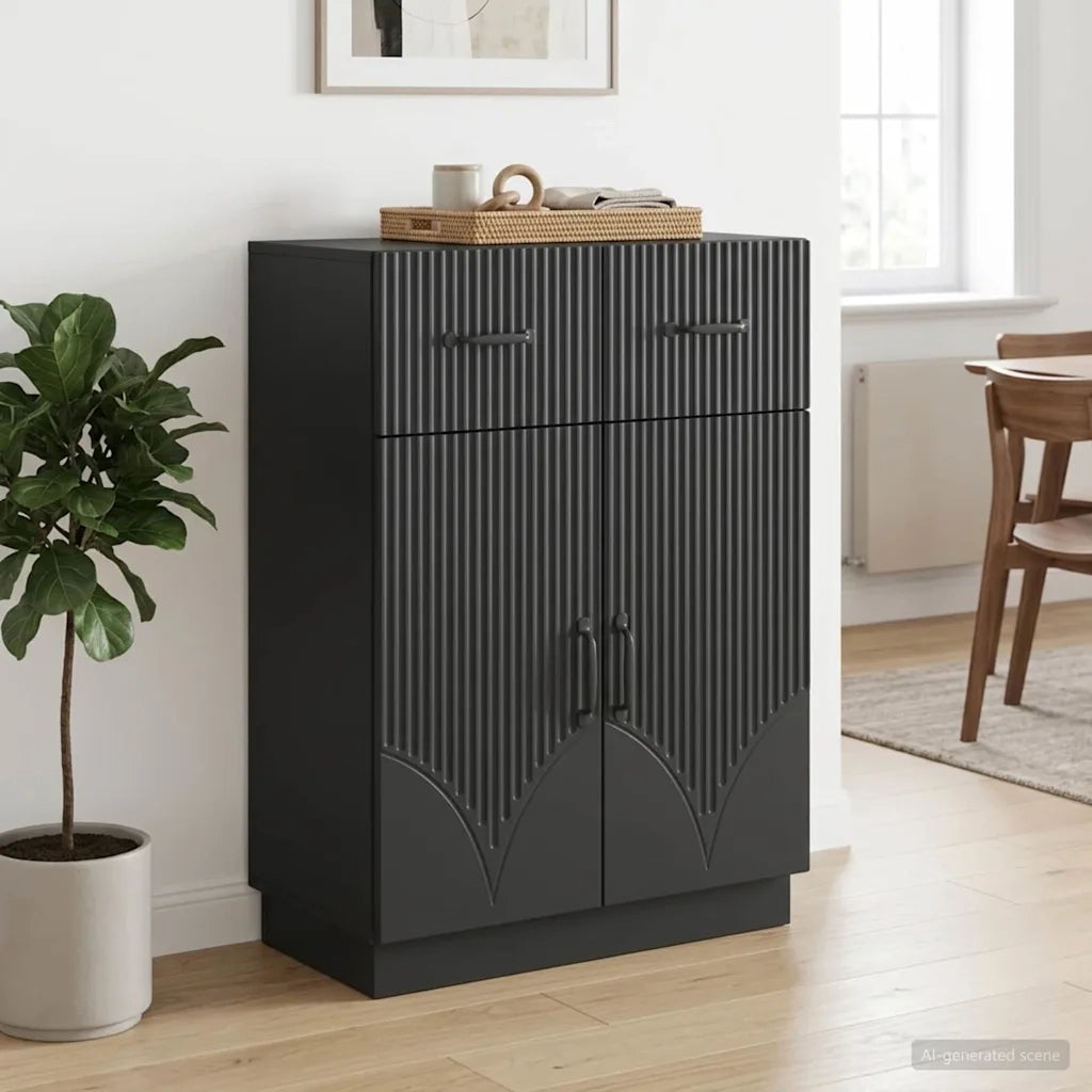 Credenza Nero 66 x 34,5 x 87 cm Legno ingegnerizzato 895326