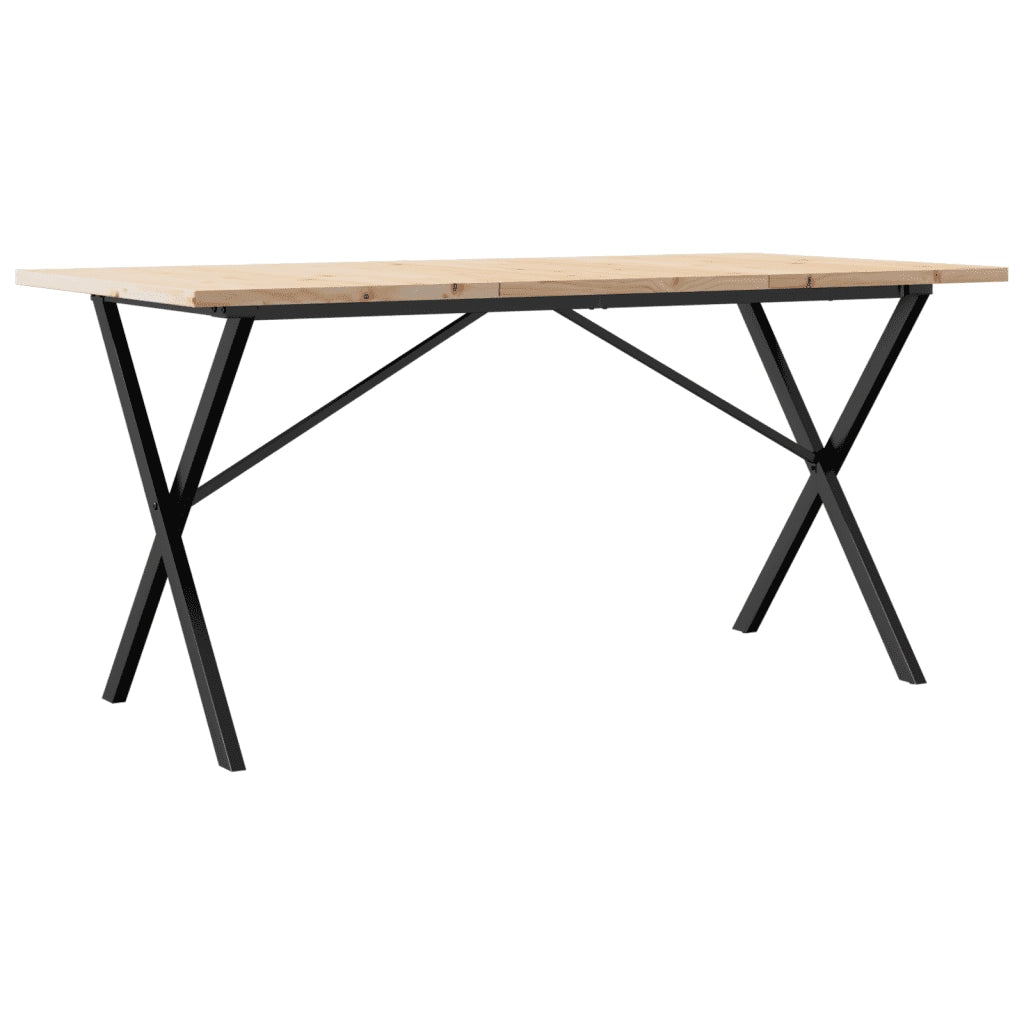 Tavolo da Pranzo | Tavolo da cucina Telaio a X 160x80x75,5 cm Legno Pino e Acciaio