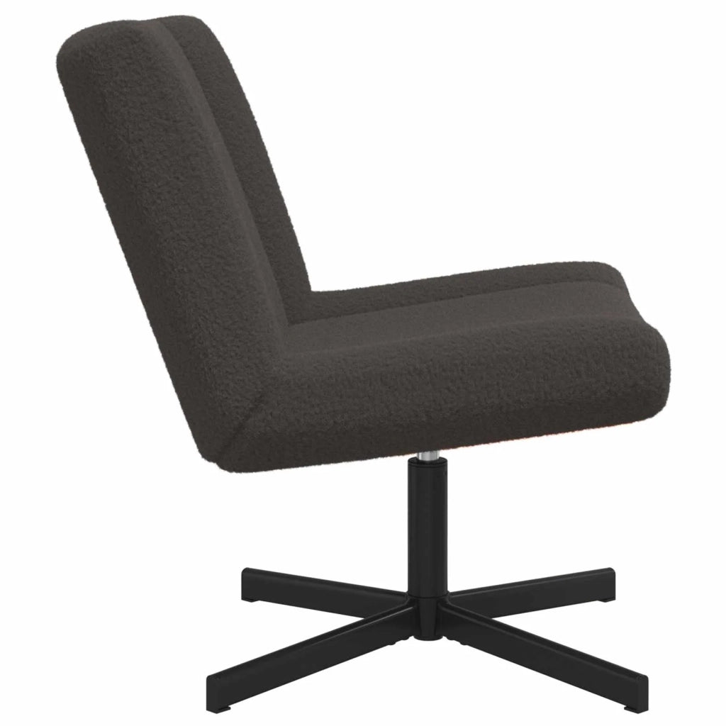 Sedia girevole Grigio scuro 63 x 75 x 76 cm Pelle di Pecora 42007337