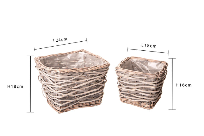 Set 4 Cesti 24 H 18 cm Rettangolare