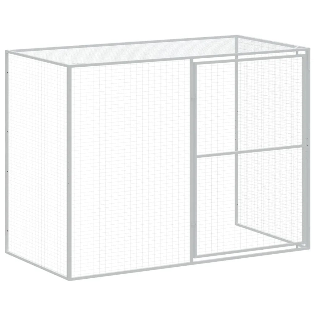 Casetta Cani Corsa Grigio Chiaro 214x1069x181cm Acciaio Zincato