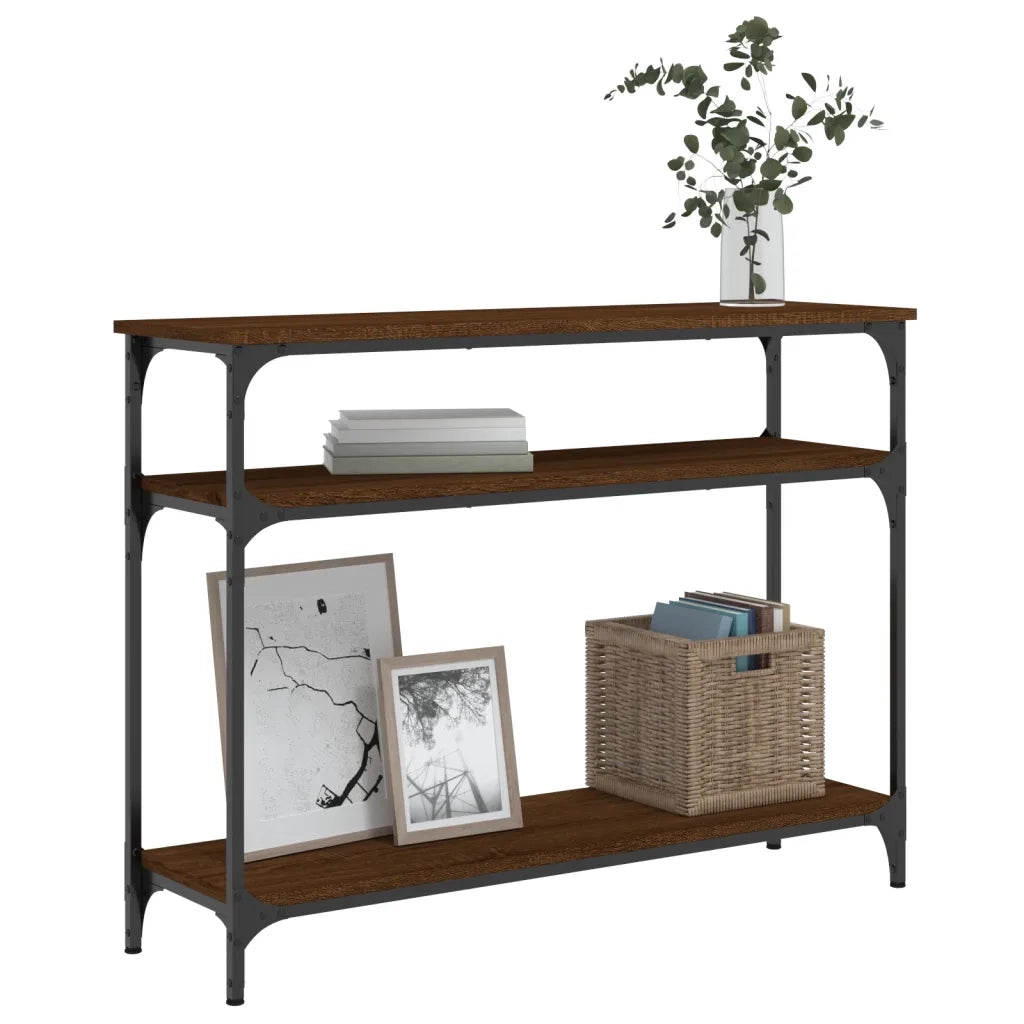 Tavolino Consolle | Tavolo d'Ingresso Rovere Marrone 100x29x75 cm Legno Multistrato