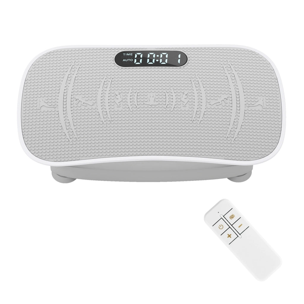 Pedana vibrante dimagrante con 10 livelli di vibrazione e timer, Piastra vibrante con superficie antiscivolo e 4 ventose Grigio