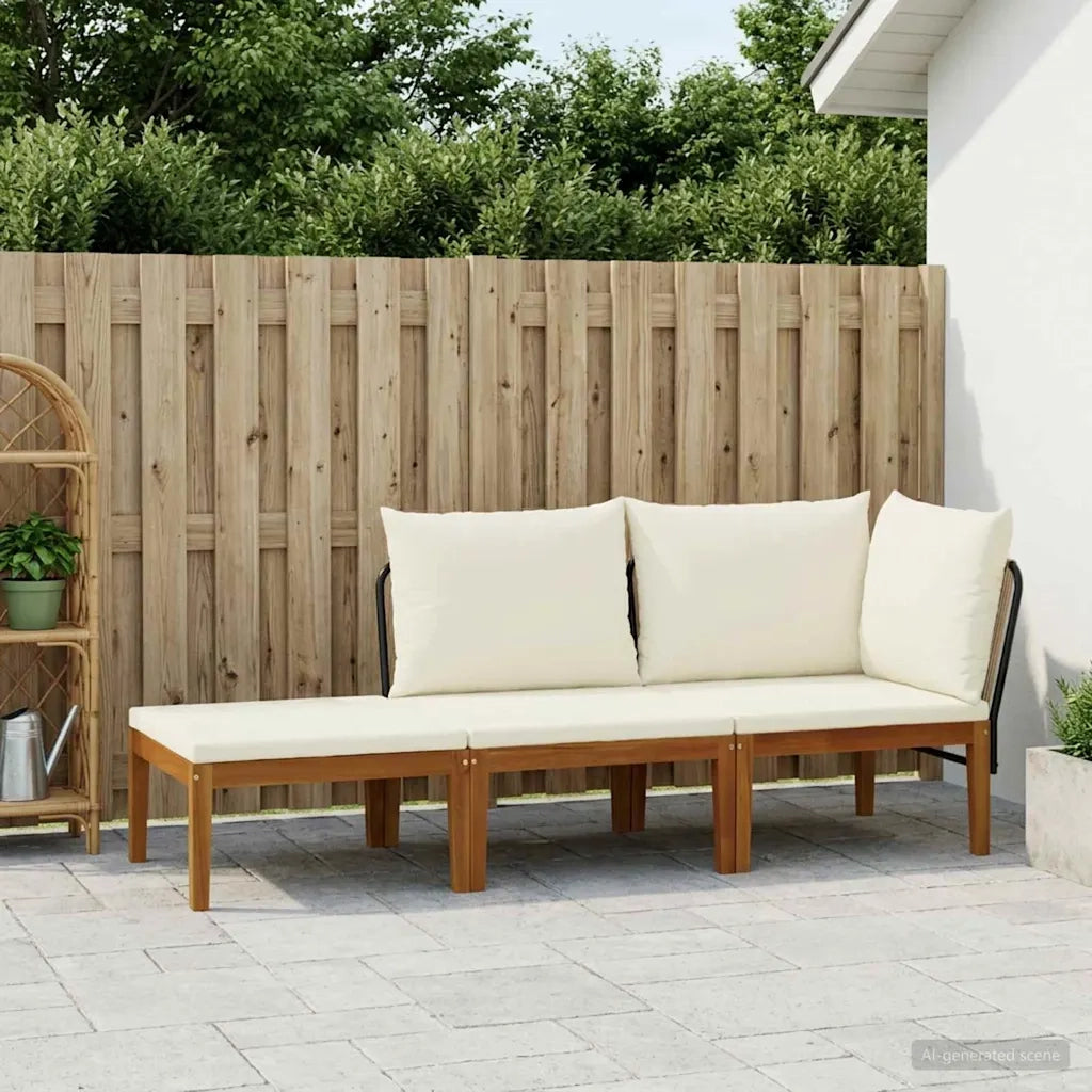 3 pcs Legno massiccio di acacia e corda Naturale 3407789