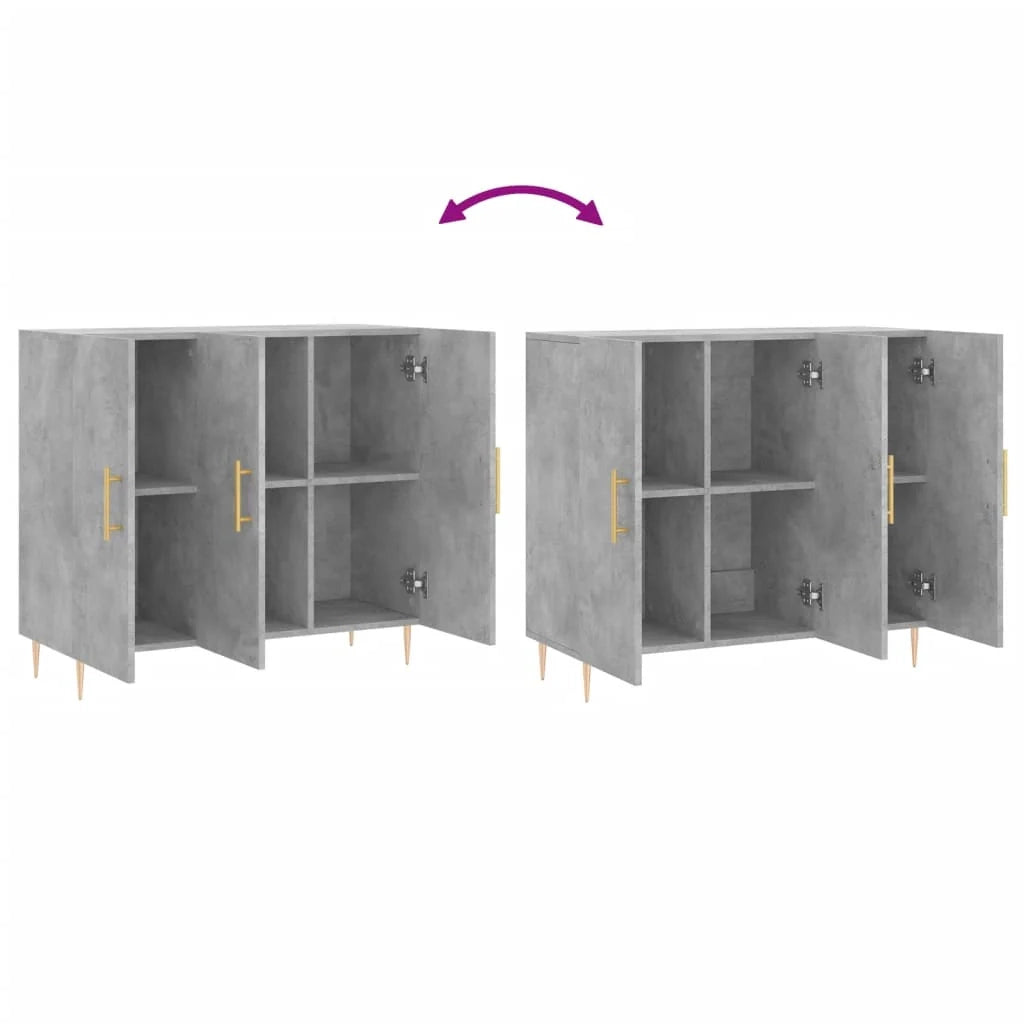 Buffet credenza cassettiera armadio mobile contenitore organizer per cucina soggiorno salotto 90 x 34 x 80 cm legno ingegnerizzato grigio 02_0032121